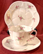VINTAGE SHELLEY BRIDAL ROSE DAINTY TEA TRIO CUP AND SAUCER TEA PLATE EXC/MINT