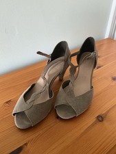 Footglove Ladies Cream Multi  Slingback Shoes Size5 Wider Fit