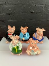 Wade Natwest Pigs Full Set of 5 Vintage Collectable All With Original Stoppers