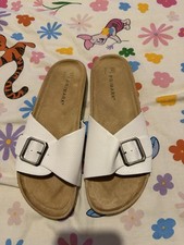 White Flip Flops Size 8