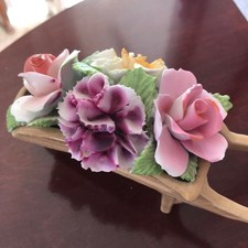 Thorley Staffordshire Pottery ornament in shape of wheelbarrow