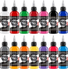 DLD 14 Piece Professional Tattoo Ink Set (1oz 30ML/Bottle) Full Colour Tattoo P