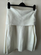 ASOS Jumper Size 8 Ivory Off The Shoulder Long Sleeve Stretch Knit Casual
