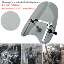 7/8" 1" Handlebar Motorcycle Windshield Screen Deflector Smoke for Harley Front