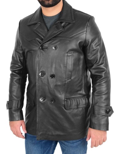 Mens leather reefer jacket - mens,