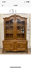 oak display cabinet with glass doors used