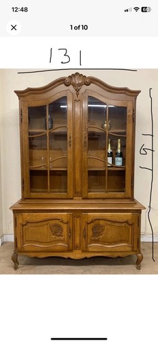 Oak display cabinet with glass - display,