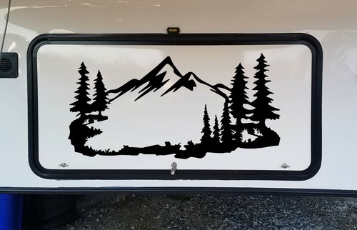 Mountain forest scene vinyl - mountain,