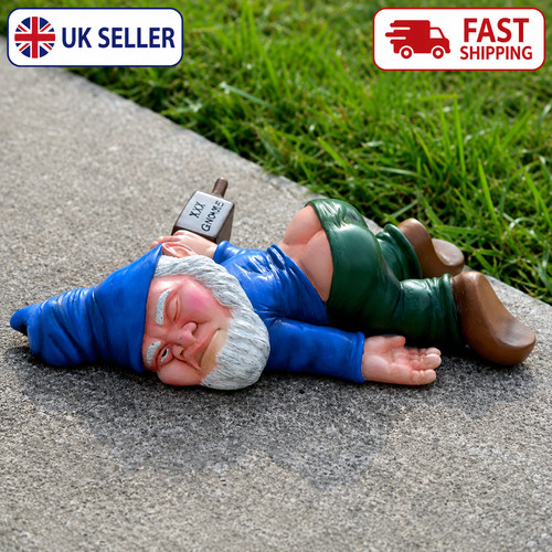Funny drunk dwarf garden gnome - funny,
