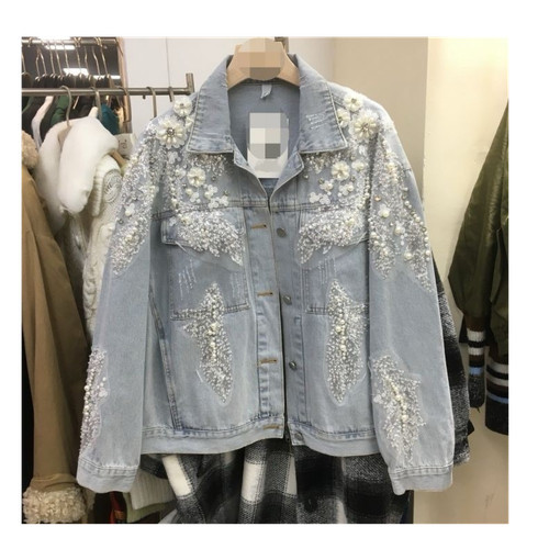 Embellished light blue denim - light,