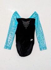 BEAUTIFUL GK Elite Extra Small Gymnastics Dance Long Sleeve Velour HOLOGRAPHIC