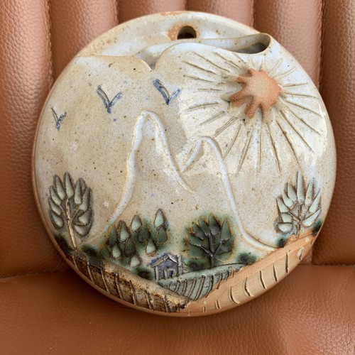Studio pottery wall pocket - wall,