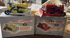 2x's Dinky Toys 961 Blaw Knox Bulldozer - Yellow and Red