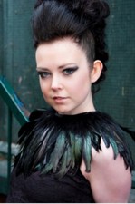 Black Feather Necklace Victorian Collar Shrug Cape Capelet Steampunk Cosplay UK