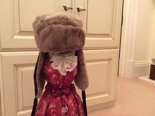 Pip Hackett Designer Faux Fur And Velvet Womans Trapper Hat In Brown