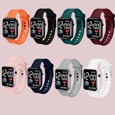 LED Digital Sport Watch Unisex Wristwatch Men Women Boys Girls Kids Gift UK