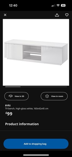 White glossy stand - tv,