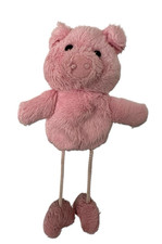 VINTAGE PLUSH PIG  5" ROPE STRING  LEGS BY  ARK TOYS VGC