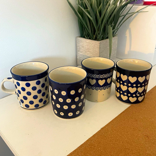 Handmade navy and - white, heart