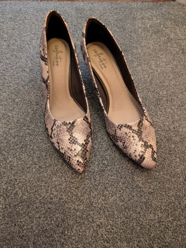Clarks taupe faux - taupe, snakeskin