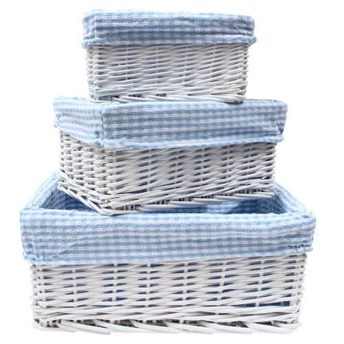 White wicker basket - wicker,