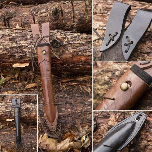 Quality brown leather dagger - brown,