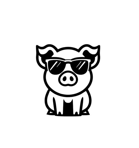 Pig sunglasses vinyl decal - in,