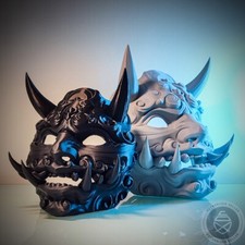 Honnari Japanese Demon Mask – Full Size Wearable 3D Printed Oni Hannya Cosplay