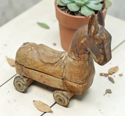 Vintage wooden horse - horse, on