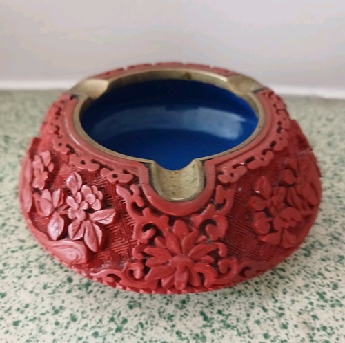 Vintage red cinnabar chinese - cinnabar,
