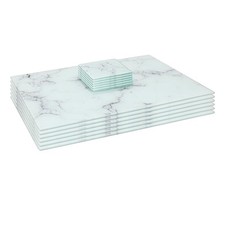 12pc Rectangle Glass Placemats