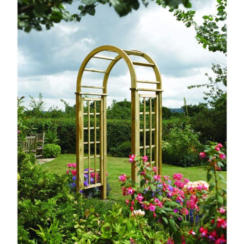 Wooden garden arch curved - garden,
