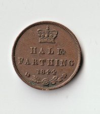1844 Queen Victoria - Copper Half Farthing.