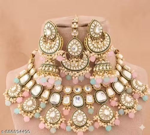 Gold plated jewellery set rani - gold,