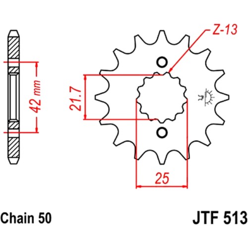 Pinion 14t pitch 530 - pitch, jt
