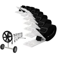 24PCS Solar Cover Reel Attachment Kit Straps Blanket for In-Ground Swimming Pool