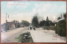 COLOURED PPC VIEW OF OMNIBUS & PEOPLE ON THORPE ROAD PETERBOROUGH CAMBRIDGESHIRE