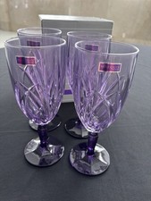 WATERFORD MARQUIS BROOKSIDE OMBRE PLUM ICED BEVERAGE 9" 4pc Set In Original Box