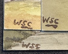 Winston Churchill original vintage watercolour Painting hand signed Not A Print!