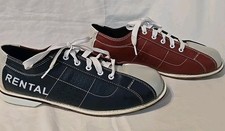 Classic Bowling Shoes Men's Size 12 "RENTAL" On The Sides Red Cream Blue Retro