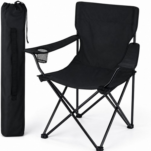 Camping folding chair - chair, black