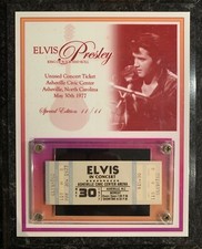 Very Rare 1 of 11 Unused Elvis Presley Concert Ticket on Presentation Frame.