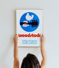Woodstock 1970 Movie Doc Poster Print Wall Art Vintage 70s Cult Music Film Decor