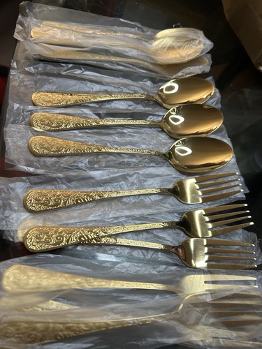 Romanian style 6pcs gold - style, spoon