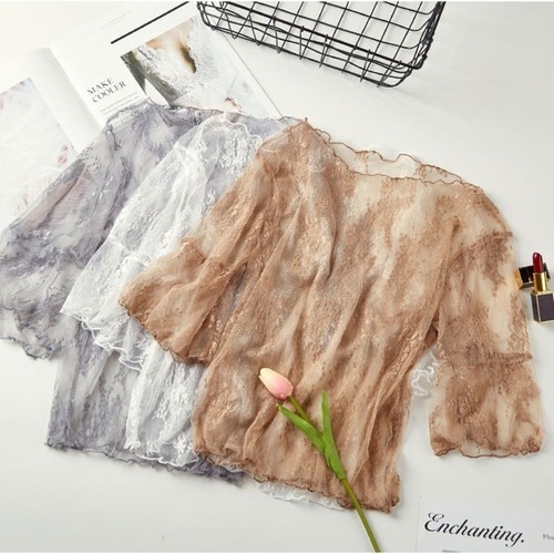 Chiffon with hollow out half - with,
