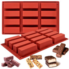 12-Slot Silicone Chocolate Bar Mould Reusable Non-Stick Mould DIY Sweets Gift UK