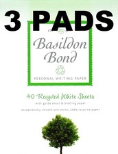 [ 3 PADS ] Basildon Bond Writing Pad Set 40 White Paper Sheets  178x137mm Guide