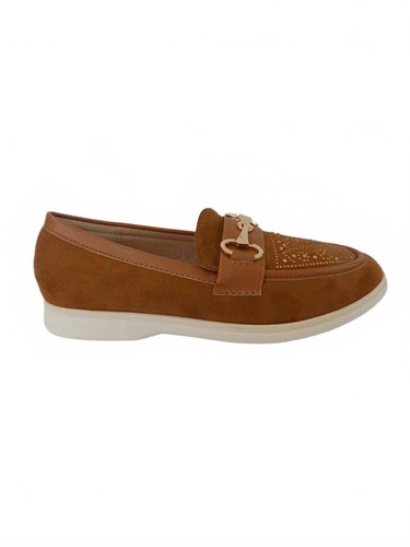 Tan ballet shoes flat loafers - tan,