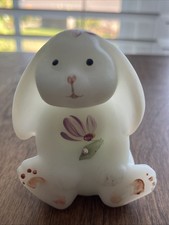 Fenton Swarovski Crystals Luv Bunny Dew Drops Satin Love Rabbit Floral Signed