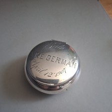 Antique Sterling Silver Tobacco or Snuff Box, dents, Engraved Yale University 